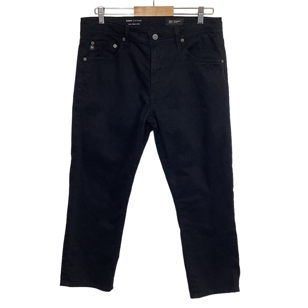 AG Adriano Goldschmied Tellis Jeans Mens Black Cropped Inseam 25” - Picture 1 of 9